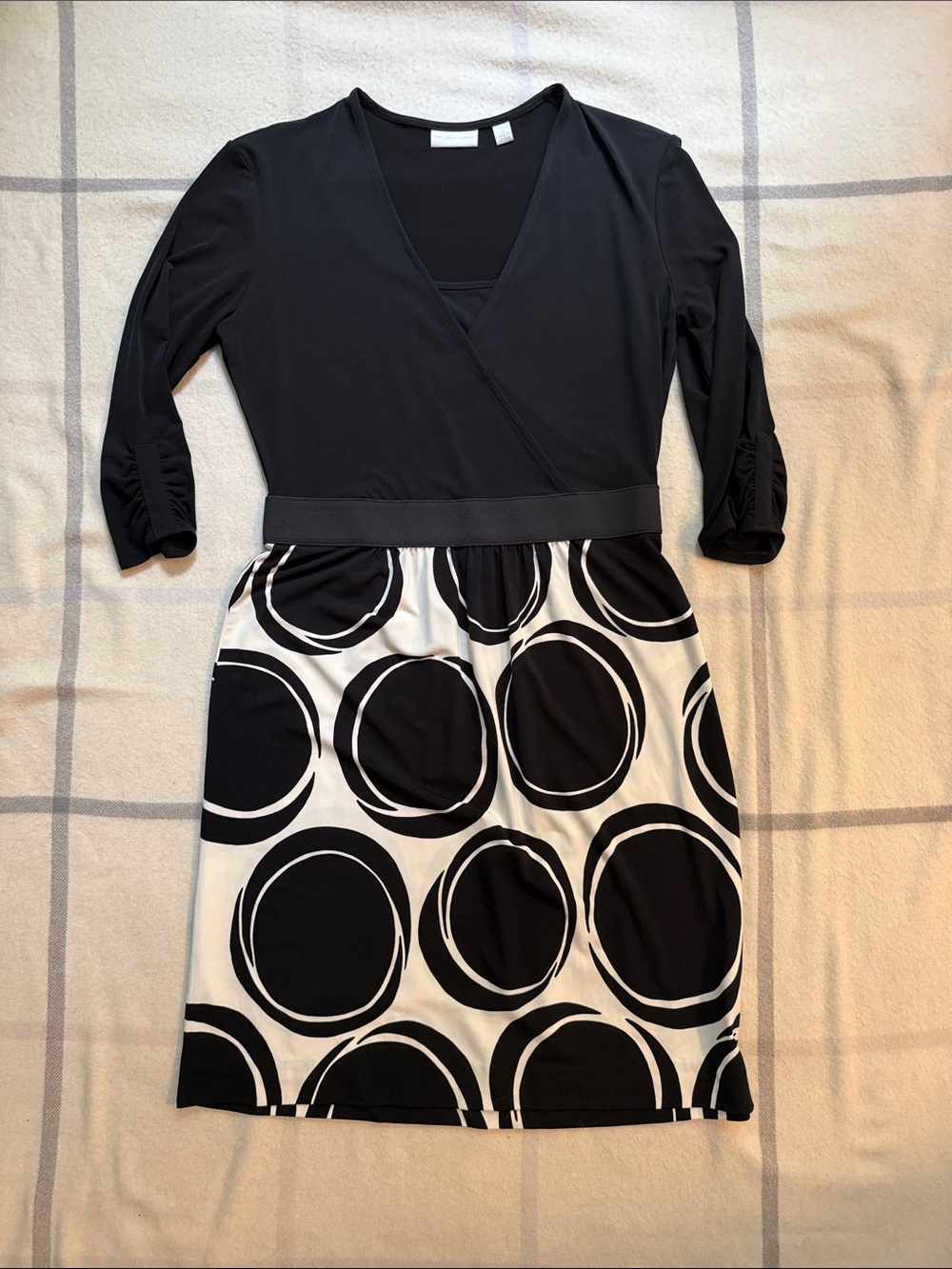 NY&CO Black and White Geometric Print Dress Size Medium
